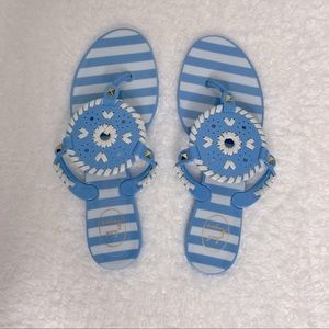 Jack Rogers Striped Georgica Blue and White Jelly Sandals size 7